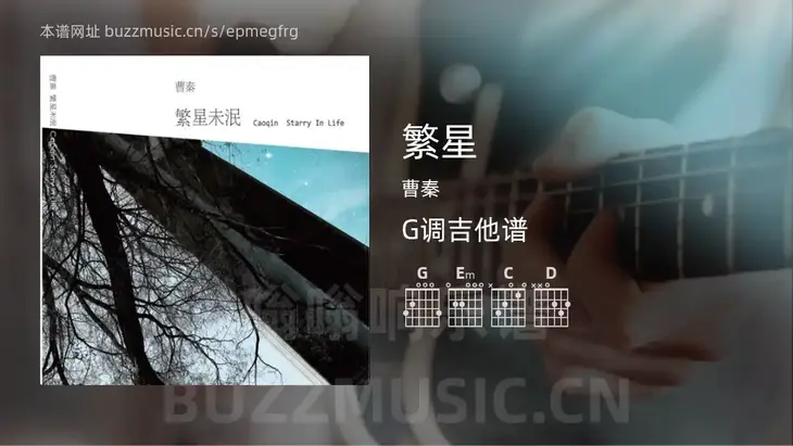 繁星 曹秦 吉他谱G调简单版