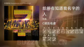 给所有知道我名字的人 羽泉 吉他谱C调简单版