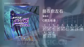 陪在你左右吉他谱C调 谢春花 简单版