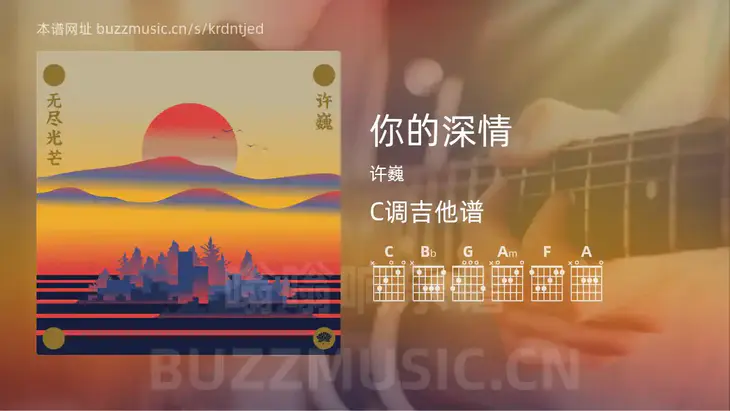 你的深情吉他谱C调 许巍 简单版