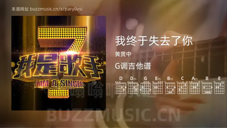 我终于失去了你 黄贯中 吉他谱G调简单版