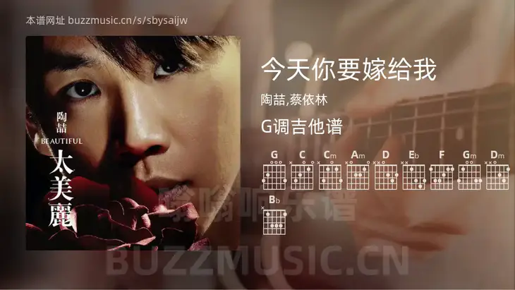 今天你要嫁给我吉他谱G调 陶喆,蔡依林 简单版