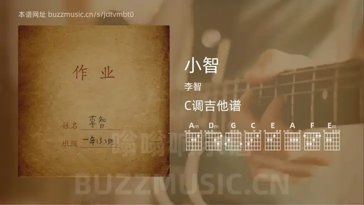 小智吉他谱C调 李智 简单版