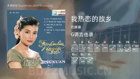 我热恋的故乡 范琳琳 吉他谱G调简单版