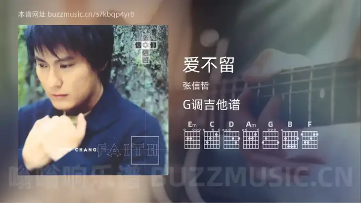 爱不留吉他谱G调 张信哲 简单版