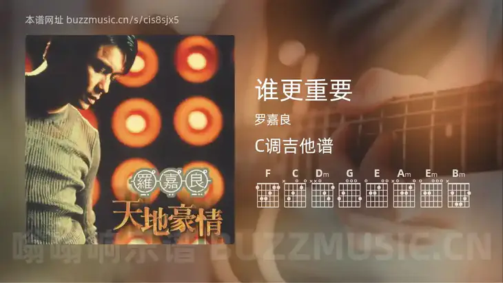 谁更重要吉他谱C调 罗嘉良 简单版