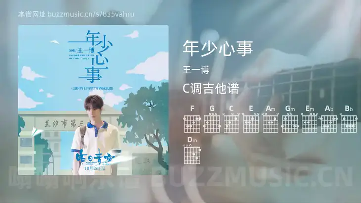 年少心事 王一博 吉他谱C调简单版