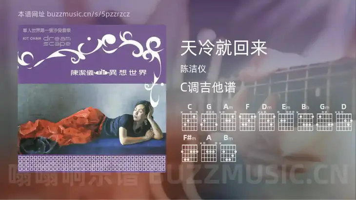 天冷就回来 陈洁仪 吉他谱C调简单版