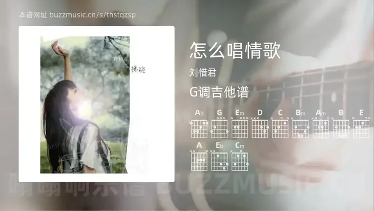 怎么唱情歌 刘惜君 吉他谱G调简单版