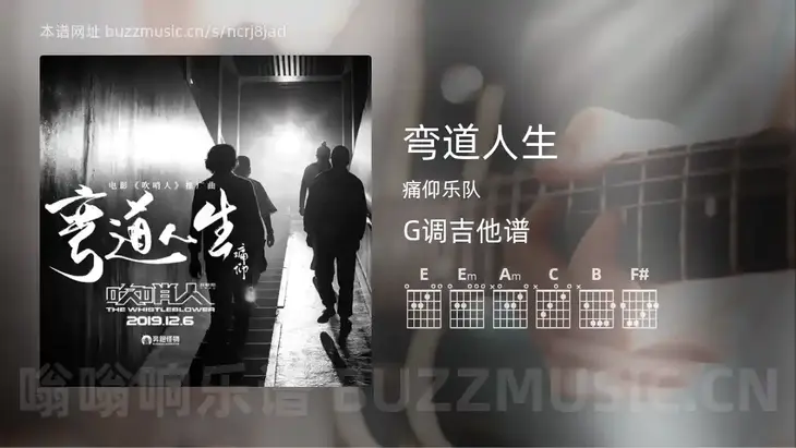 弯道人生 痛仰乐队 吉他谱G调简单版
