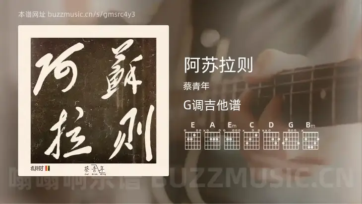 阿苏拉则 蔡青年 吉他谱G调简单版