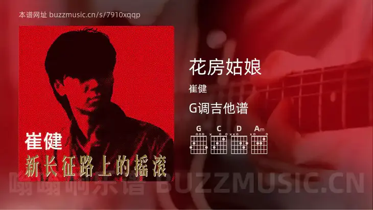 花房姑娘 崔健 吉他谱G调简单版
