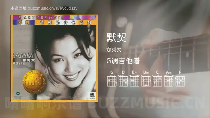 默契 郑秀文 吉他谱G调简单版