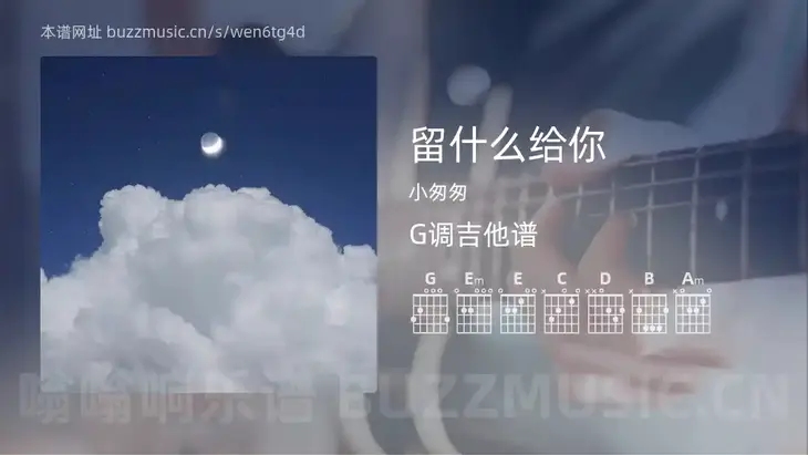留什么给你吉他谱G调 小匆匆 简单版
