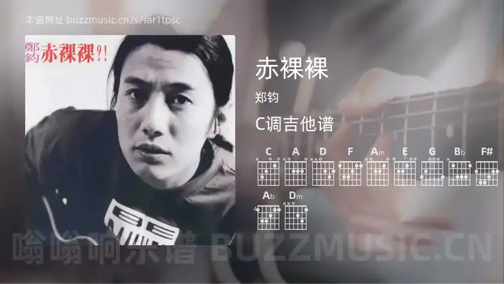 赤裸裸吉他谱C调 郑钧 简单版