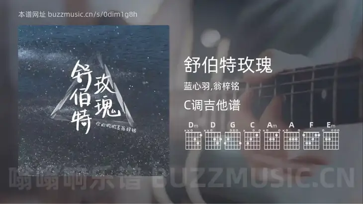 舒伯特玫瑰吉他谱C调 蓝心羽,翁梓铭 简单版