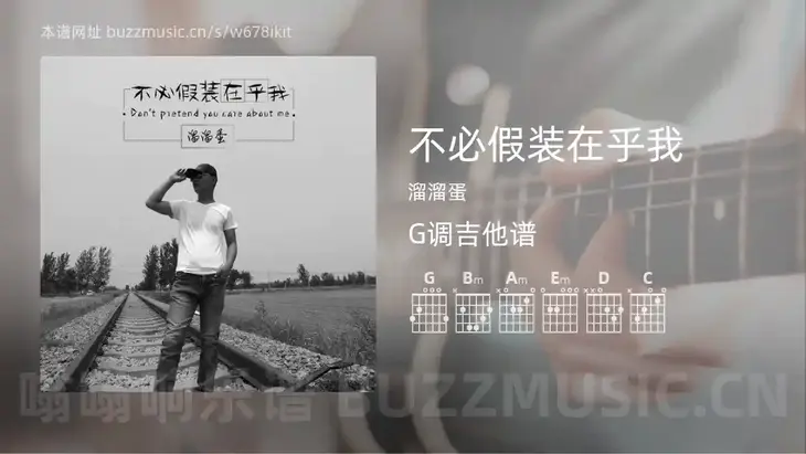 不必假装在乎我 溜溜蛋 吉他谱G调简单版