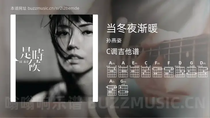 当冬夜渐暖 孙燕姿 吉他谱C调简单版