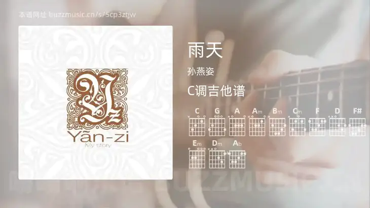 雨天 孙燕姿 吉他谱C调简单版