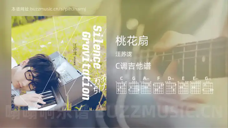 桃花扇 汪苏泷 吉他谱C调简单版