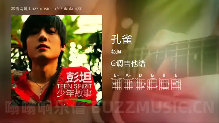 孔雀 彭坦 吉他谱G调简单版