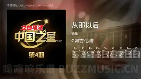 从那以后吉他谱C调 杨乐 简单版