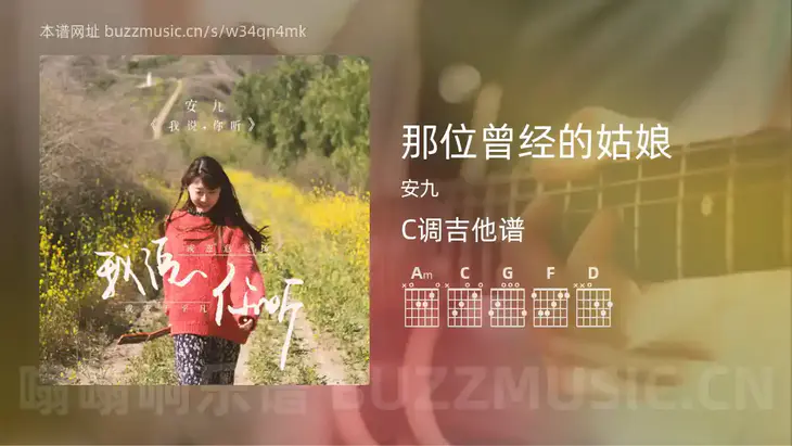 那位曾经的姑娘 安九 吉他谱C调简单版