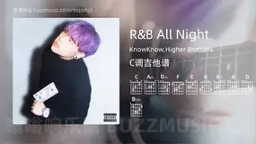 R&B All Night吉他谱C调 KnowKnow,Higher Brothers 简单版