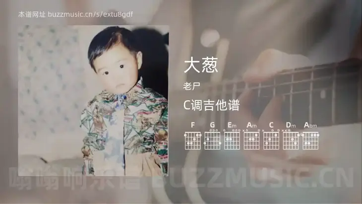 大葱吉他谱C调 老尸 简单版