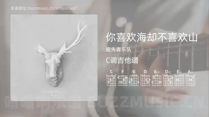 你喜欢海却不喜欢山吉他谱C调 鹿先森乐队 简单版