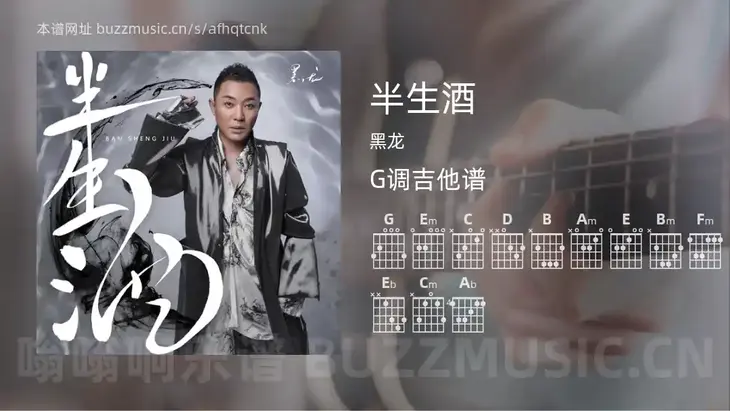 半生酒 黑龙 吉他谱G调简单版