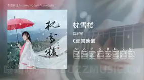 枕雪楼 刘珂矣 吉他谱C调简单版