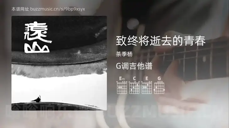 致终将逝去的青春 茶季杨 吉他谱G调简单版