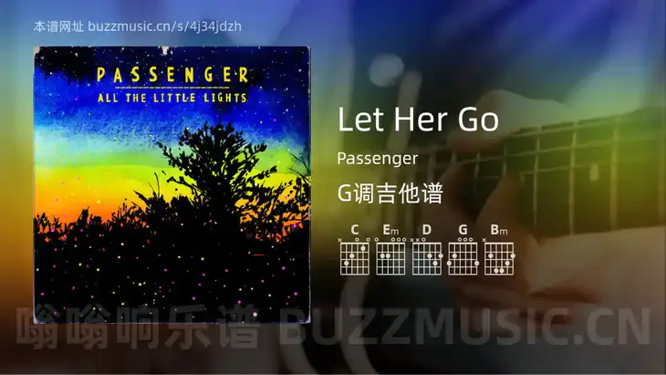 Let Her Go Passenger 吉他谱G调简单版