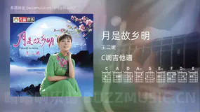 月是故乡明 王二妮 吉他谱C调简单版