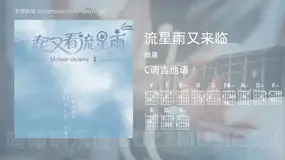 流星雨又来临 魏晨 吉他谱C调简单版