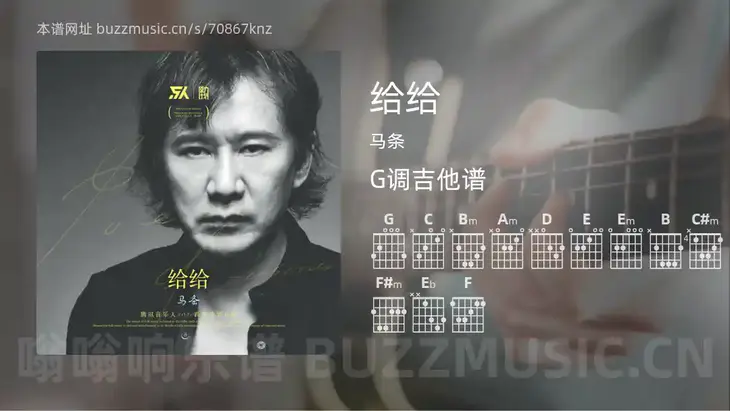 给给 马条 吉他谱G调简单版