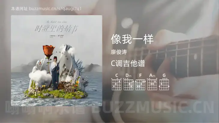 像我一样吉他谱C调 廖俊涛 简单版