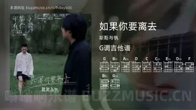 如果你要离去 斯斯与帆 吉他谱G调简单版