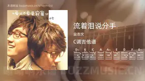 流着泪说分手吉他谱C调 金志文 简单版