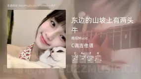 东边的山坡上有两头牛 南辰Music 吉他谱C调简单版