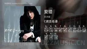 爱错 王力宏 吉他谱C调简单版