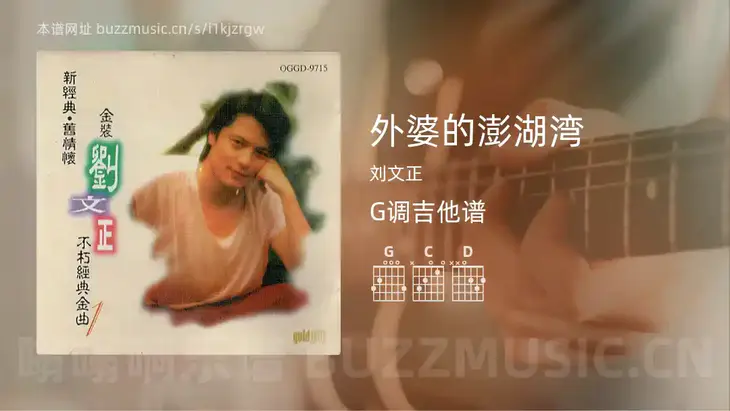 外婆的澎湖湾 刘文正 吉他谱G调简单版