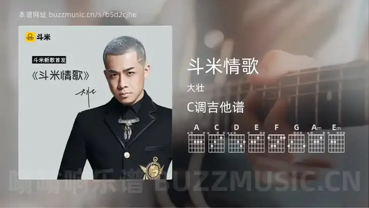 斗米情歌吉他谱C调 大壮 简单版