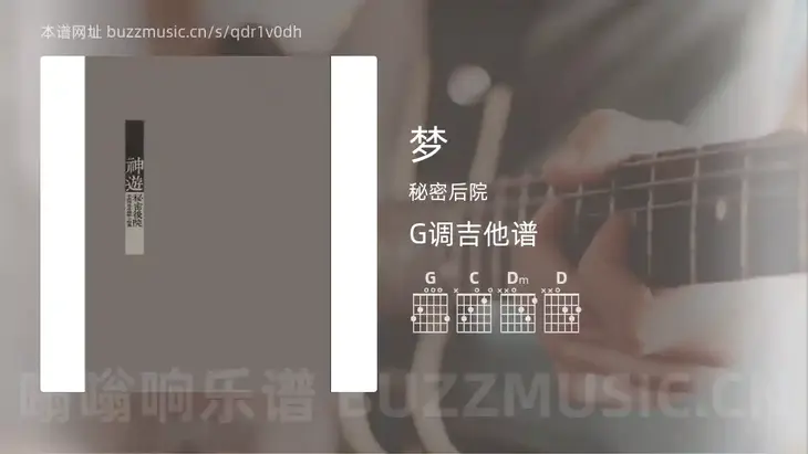 梦吉他谱G调 秘密后院 简单版