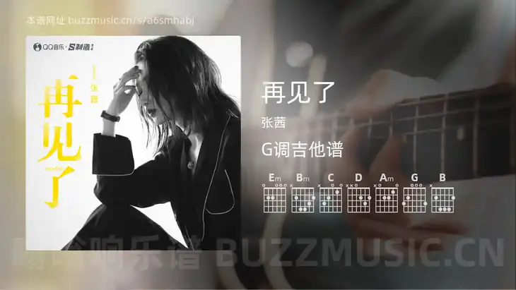 再见了 张茜 吉他谱G调简单版