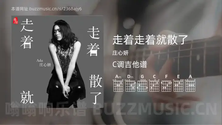 走着走着就散了 庄心妍 吉他谱C调简单版