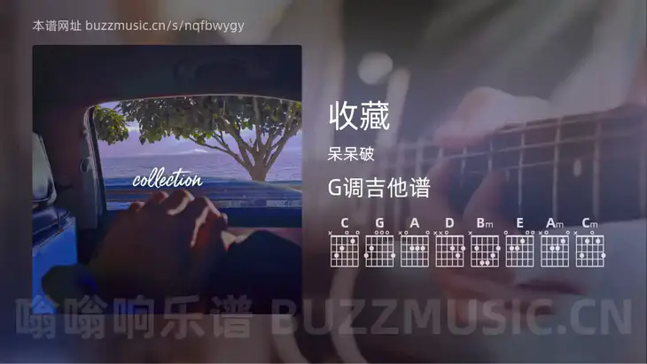 收藏 呆呆破 吉他谱G调简单版