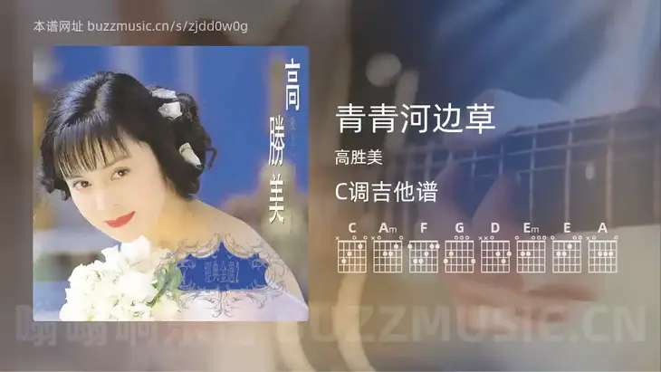 青青河边草吉他谱C调 高胜美 简单版