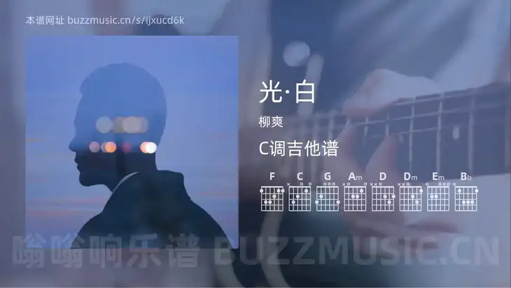 光·白 柳爽 吉他谱C调简单版
